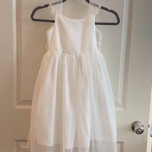White Satin flower girl's dress